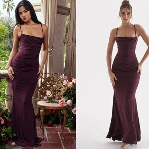 House of CB Milena Corset Dress - Dark Cherry, Size S